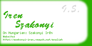 iren szakonyi business card